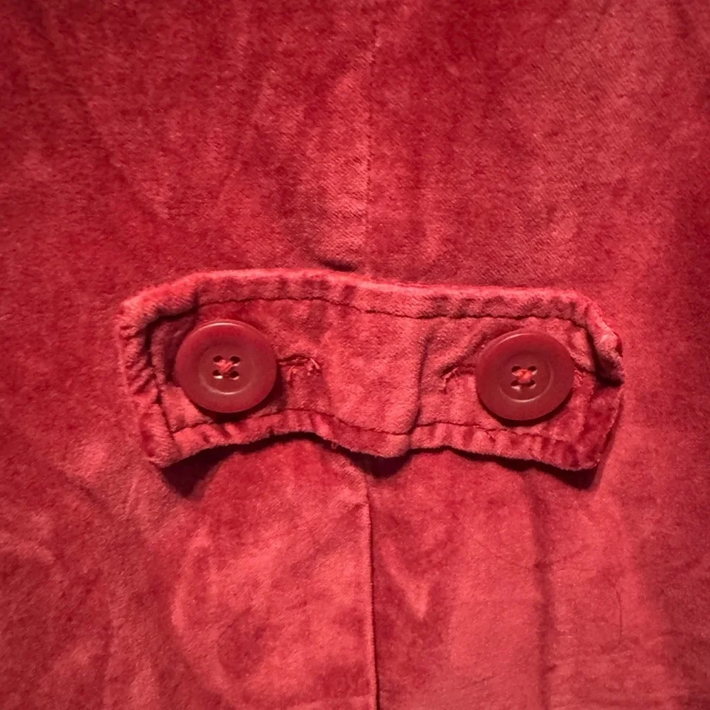 Old Navy Toddler Burgundy Velvet Pea Coat Jacket Girls 12–18 Months Dress Coat